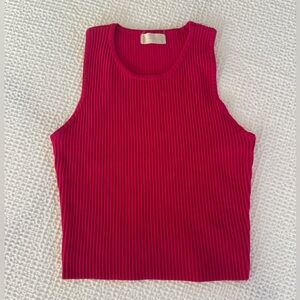 Altar'd State Vibrant Pink Ribbed Tank Top